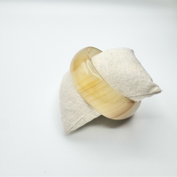 Vintage Mexico Natural Agate Quartz Mixed Color Bangle Bracelet Stamped - Picture 5 of 13